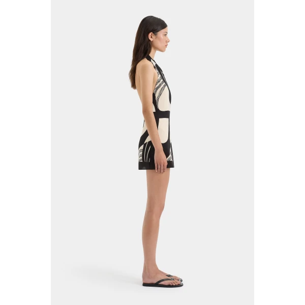 SIR the Label Realisme Wrap Halter Mini Dress in Papier | Mini Dresses | Luxury Shoes 