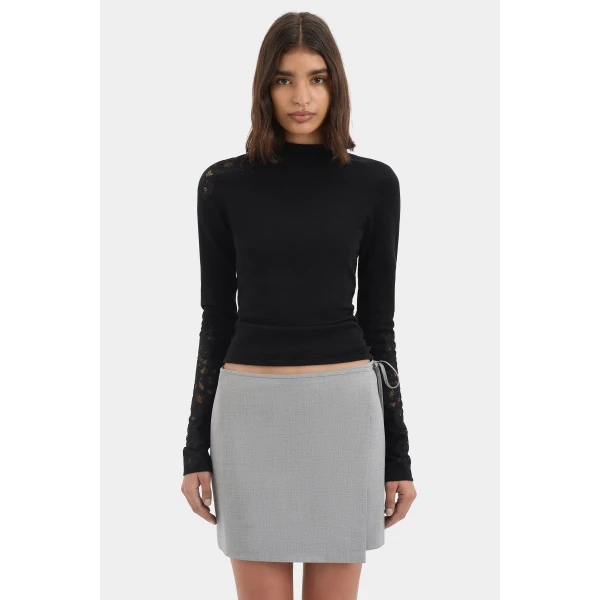SIR the Label Saeli Long Sleeve Top in Black | Long Sleeve | Luxury Shoes 