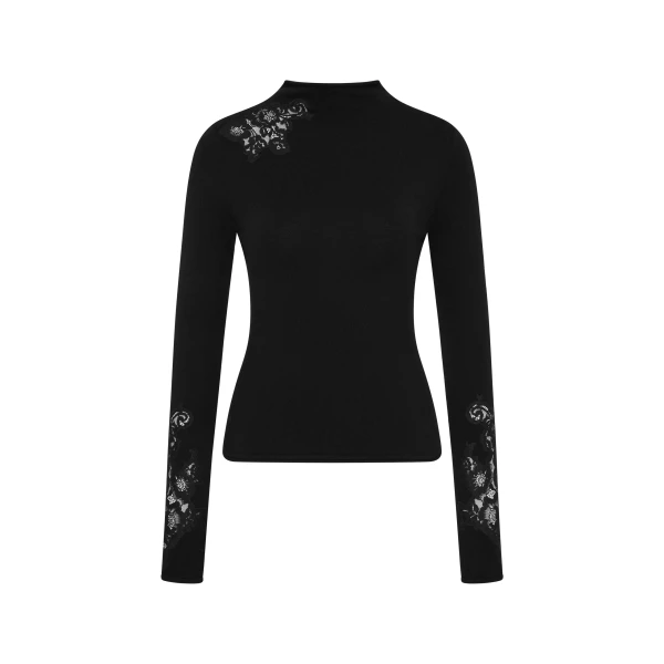 SIR the Label Saeli Long Sleeve Top in Black | Long Sleeve | Luxury Shoes 