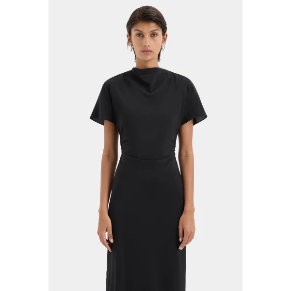 SIR the Label Seameadow Bias Dress in Black | Maxi Dresses | Luxury Shoes 