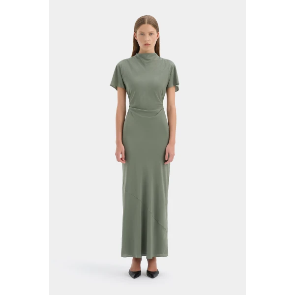 SIR the Label Seameadow Bias Dress in Moss | Maxi Dresses | Luxury Shoes 