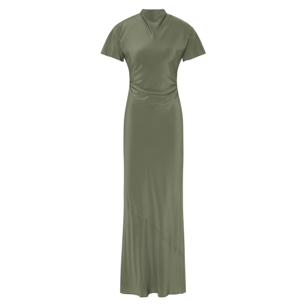 SIR the Label Seameadow Bias Dress in Moss | Maxi Dresses | Luxury Shoes 