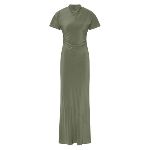 Seameadow Bias Dress in Moss