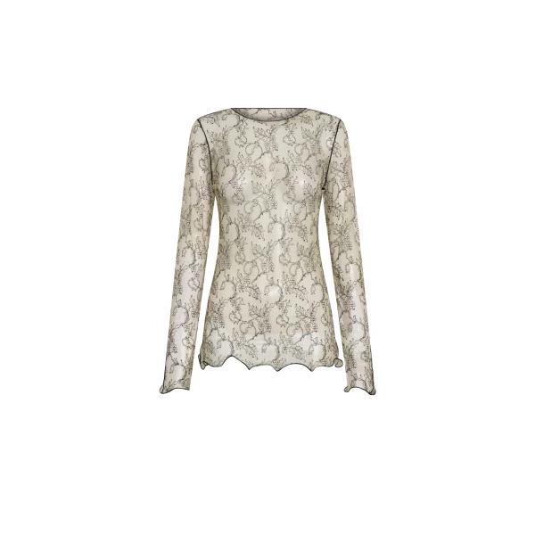 Skye Long Sleeve Lace Top in Wisteria Lace