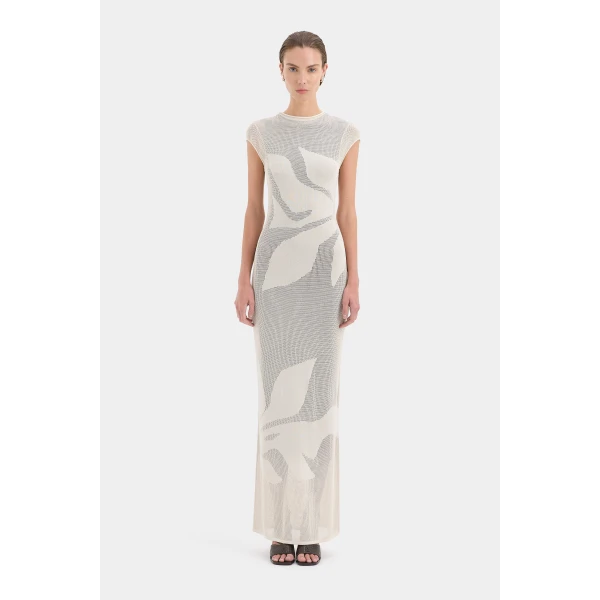 SIR the Label Solange Midi Dress in Natural | Midi Dresses | Luxury Shoes 