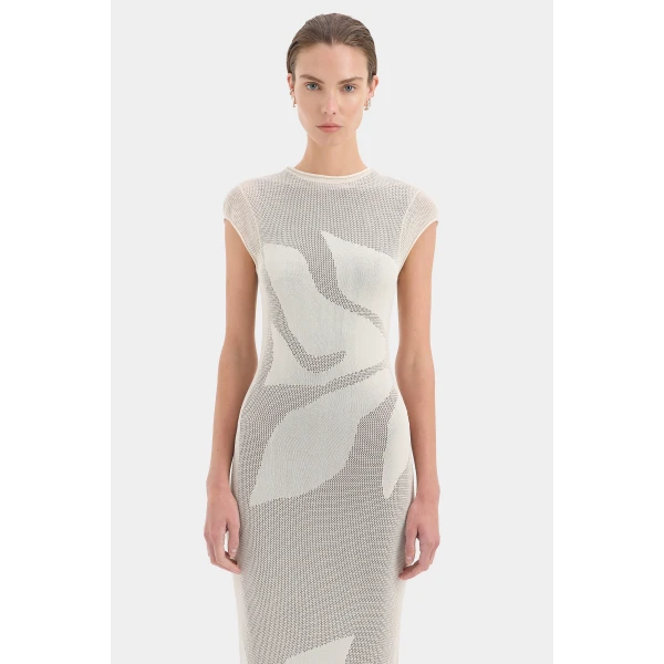 SIR the Label Solange Midi Dress in Natural | Midi Dresses | Luxury Shoes 