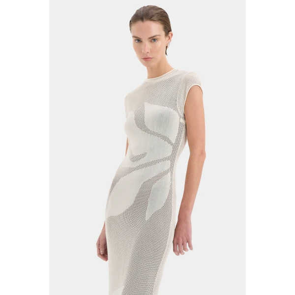 SIR the Label Solange Midi Dress in Natural | Midi Dresses | Luxury Shoes 