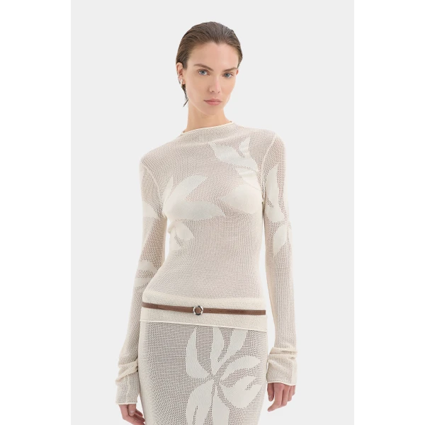 SIR the Label Solange Midi Skirt in Natural | Midi Skirts | Luxury Shoes 
