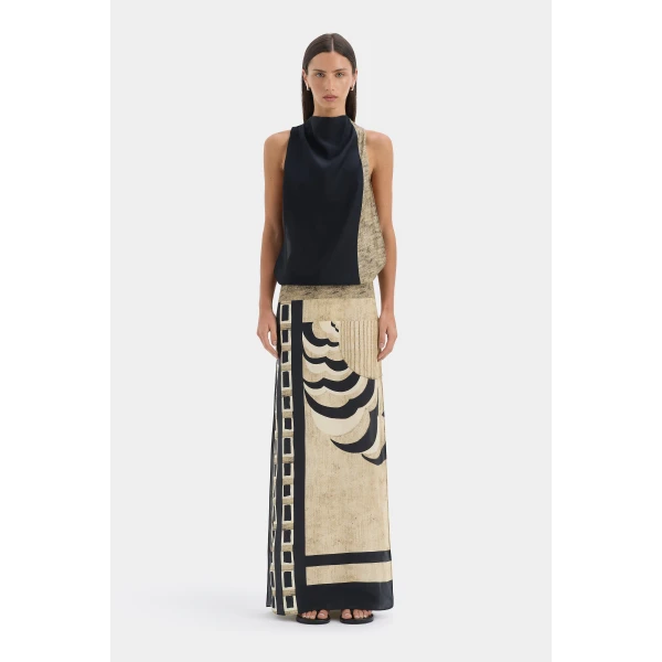 SIR the Label Sona Maxi Dress in Geo Scape | Maxi Dresses | Luxury Shoes 