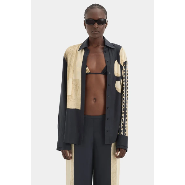 SIR the Label Sona Shirt in Geo Scape | Shirts | Luxury Shoes 