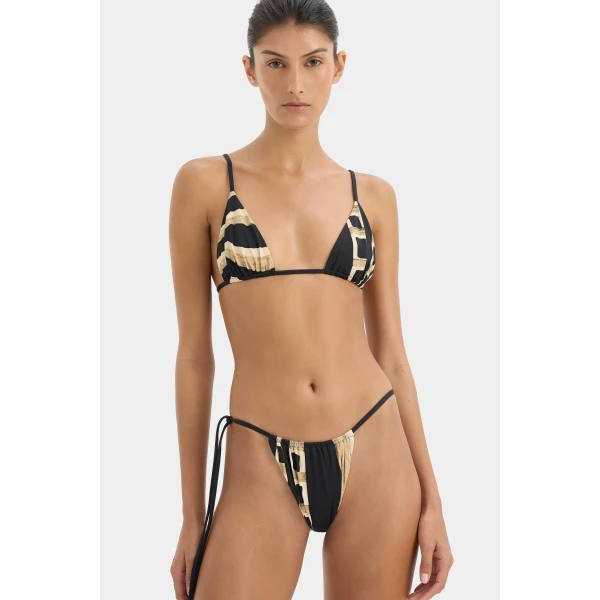 SIR the Label Sona String Triangle Top in Geo Scape | Bikini | Luxury Shoes 
