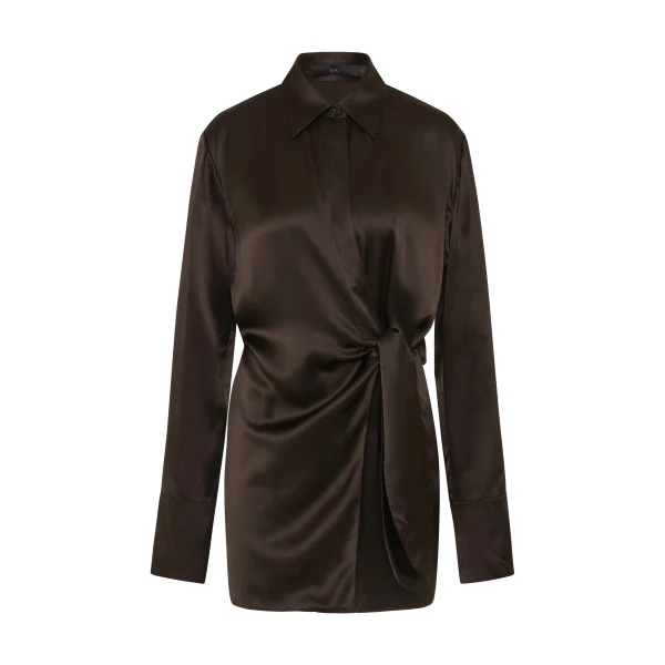 SIR the Label Sorrento Shirt Dress in Bitter Chocolate | Shirtdress | Luxury Shoes 