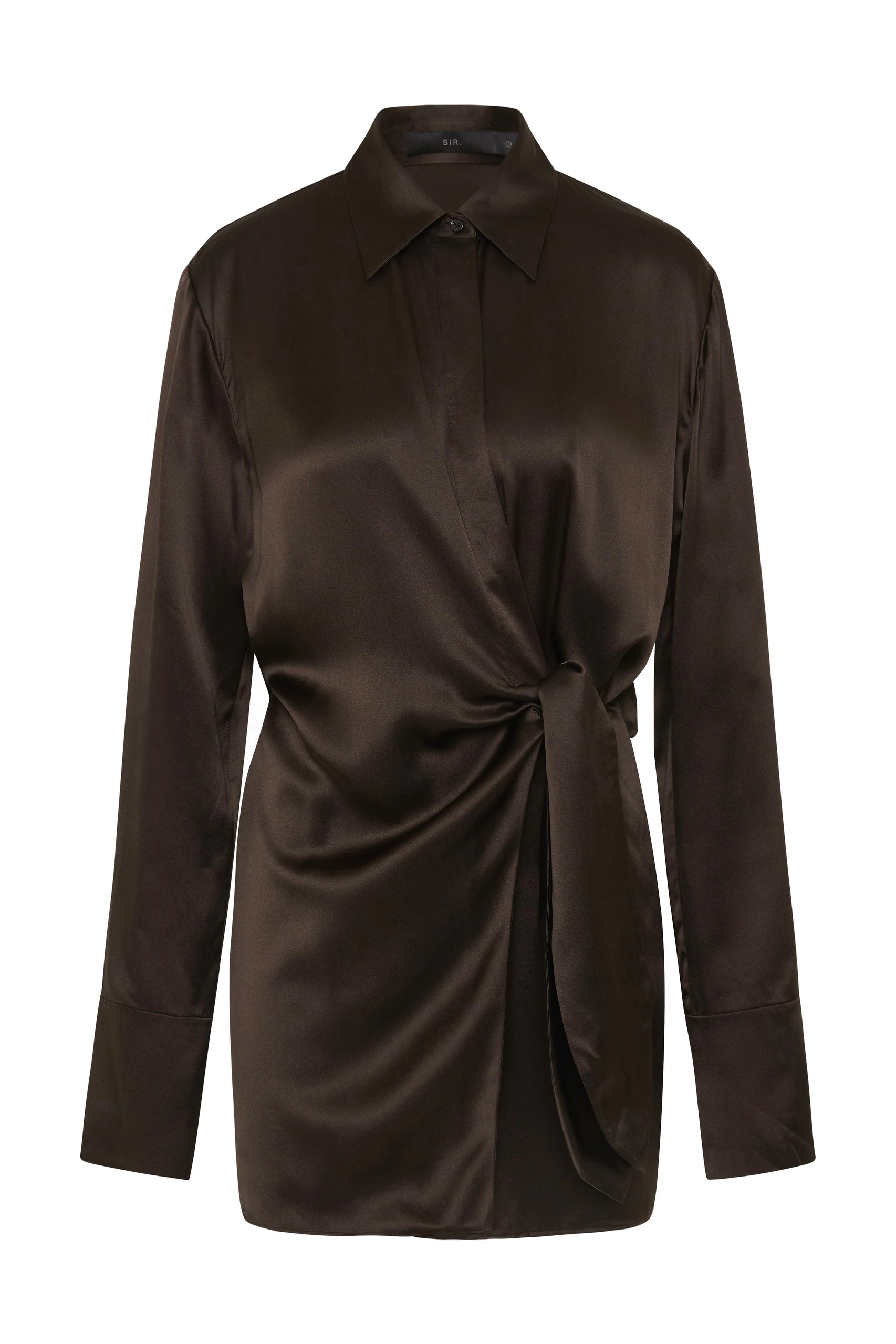 SIR the Label Sorrento Shirt Dress in Bitter Chocolate SIR the Label Sorrento Shirt Dress in Bitter Chocolate | Shirtdress | Luxury Shoes