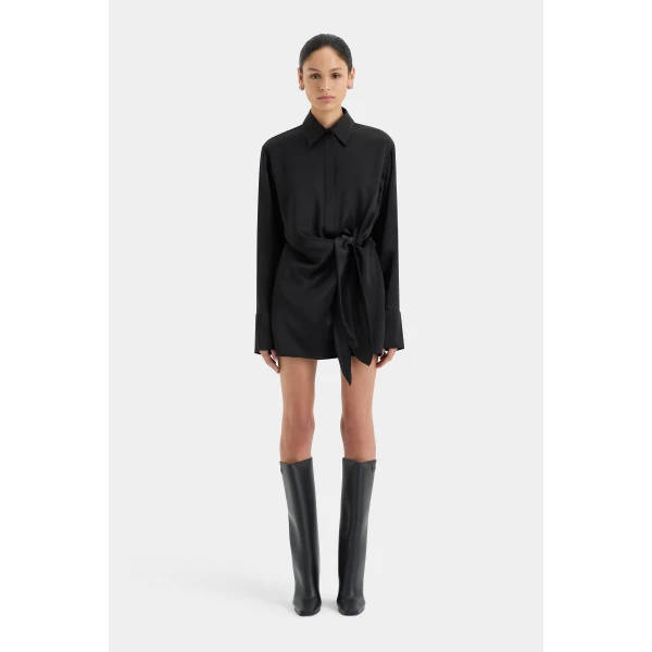SIR the Label Sorrento Shirt Dress in Black | Shirtdress | Luxury Shoes 