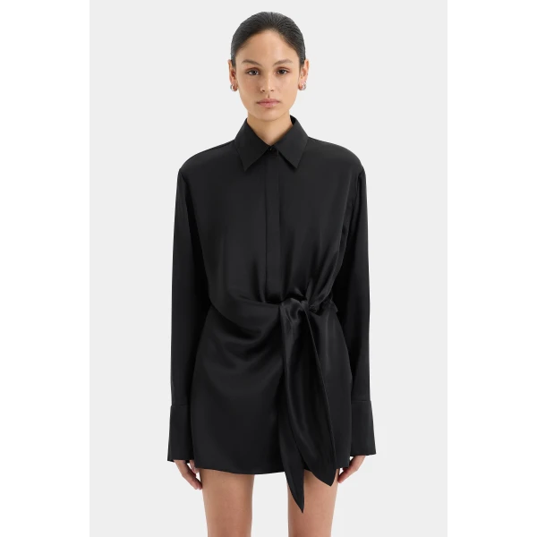 SIR the Label Sorrento Shirt Dress in Black | Shirtdress | Luxury Shoes 