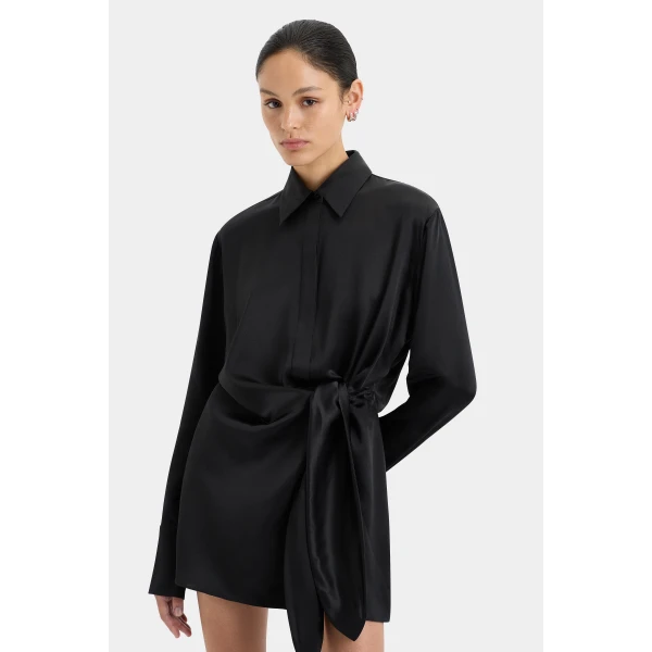 SIR the Label Sorrento Shirt Dress in Black | Shirtdress | Luxury Shoes 