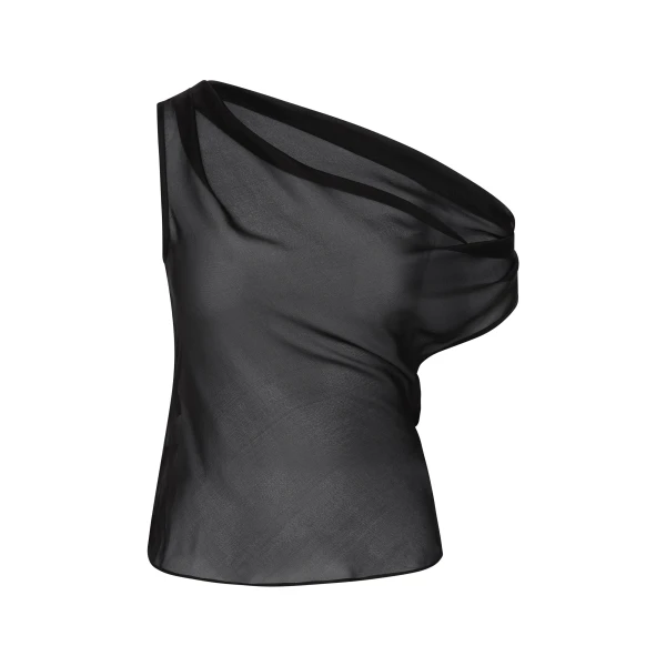 Strobe Cowl Top in Black