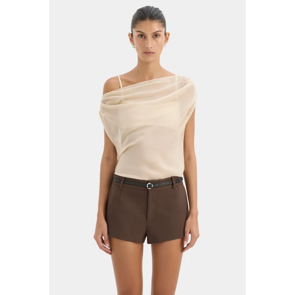 SIR the Label Strobe Cowl Top in Bone | Tops | Luxury Shoes 
