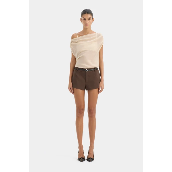 SIR the Label Strobe Cowl Top in Bone | Tops | Luxury Shoes 