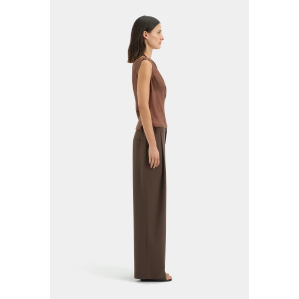 SIR the Label Strobe Cowl Top in Chestnut | Tops | Luxury Shoes 