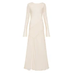 SIR the Label Strobe Long Sleeve Dress in Bone | Maxi Dresses | Luxury Shoes 