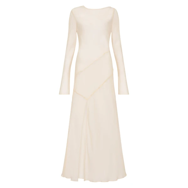 Strobe Long Sleeve Dress in Bone