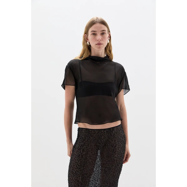 SIR the Label Strobe Top in Black | Tops | Luxury Shoes 