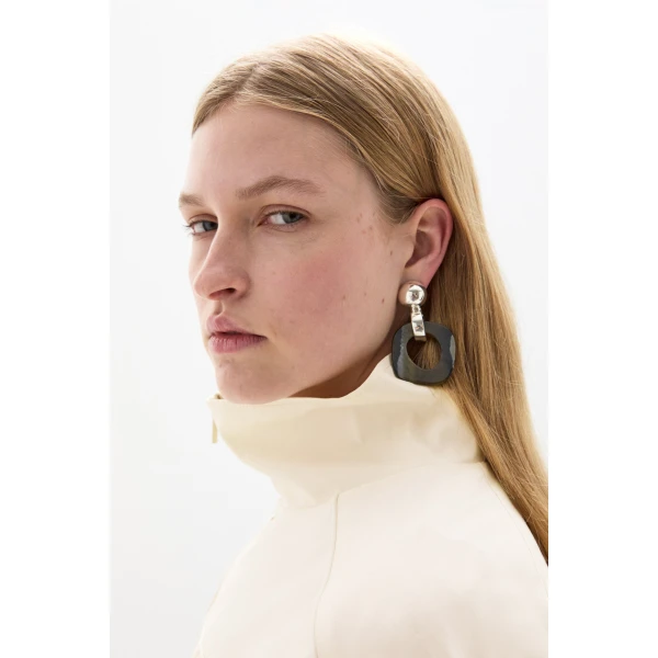 SIR the Label Suni Abstract Earring in Silver | Earrings | Luxury Shoes 