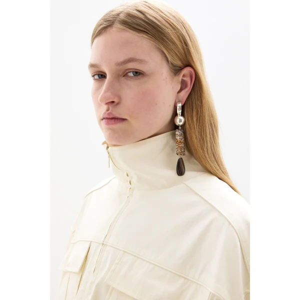 SIR the Label Suni Long Drop Earring in Silver | Earrings | Luxury Shoes 