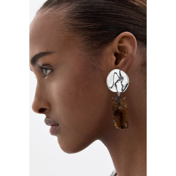 SIR the Label Suni Stacked Earring in Silver | Earrings | Luxury Shoes 