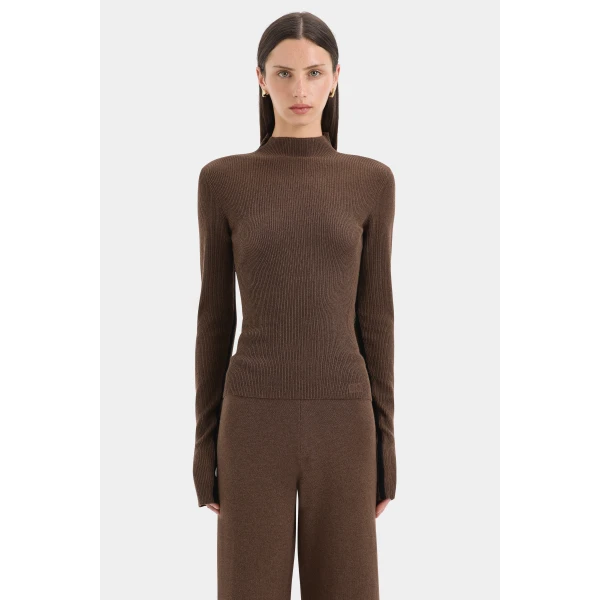SIR the Label Tanel Long Sleeve Top in Espresso | Long Sleeve | Luxury Shoes 