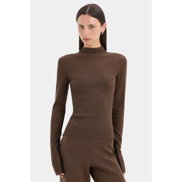 SIR the Label Tanel Long Sleeve Top in Espresso | Long Sleeve | Luxury Shoes 