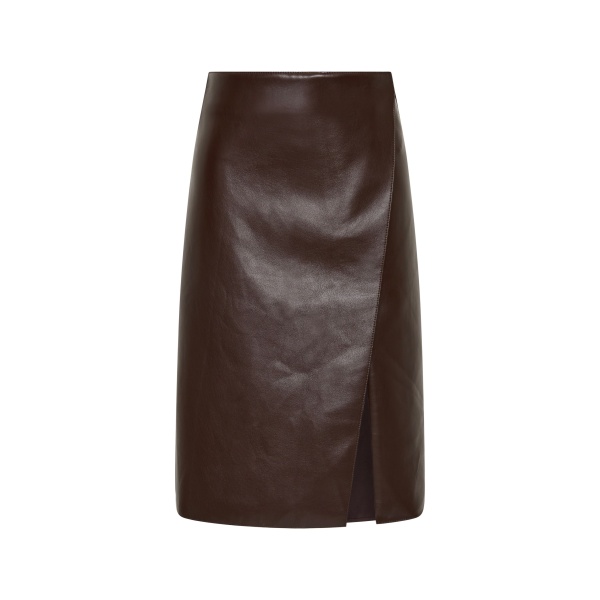SIR the Label Tomi Wrap Midi Skirt in Dark Choc | Midi Skirts | Luxury Shoes 