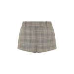 SIR the Label Viona Mini Short in Peach Check | Shorts | Luxury Shoes 