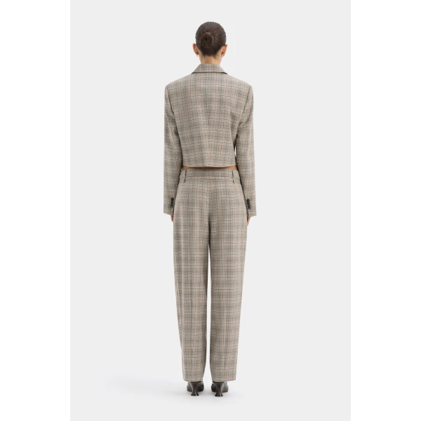 SIR the Label Viona Short Blazer in Peach Check | Blazers | Luxury Shoes 