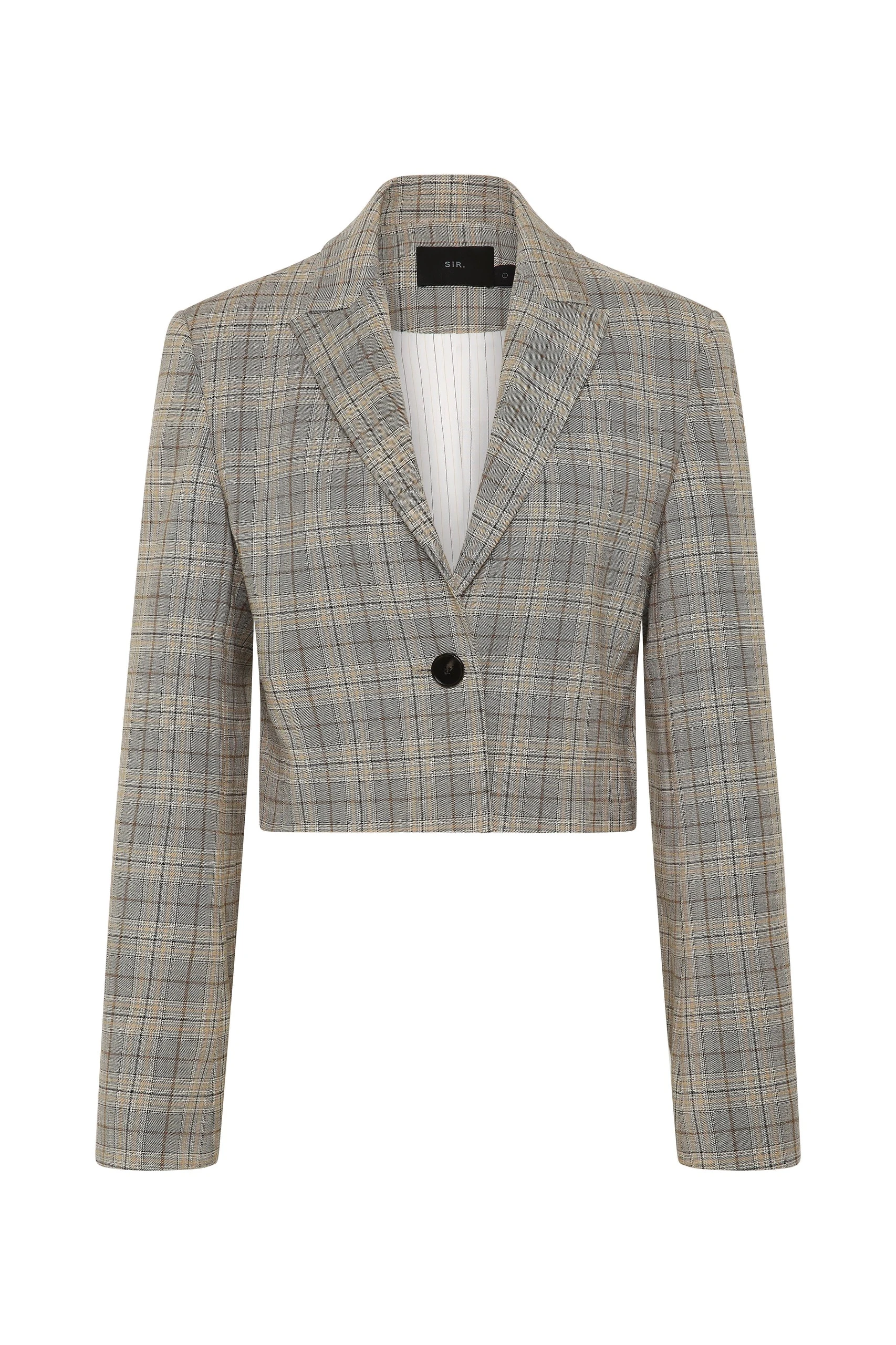 SIR the Label Viona Short Blazer in Peach Check SIR the Label Viona Short Blazer in Peach Check | Blazers | Luxury Shoes