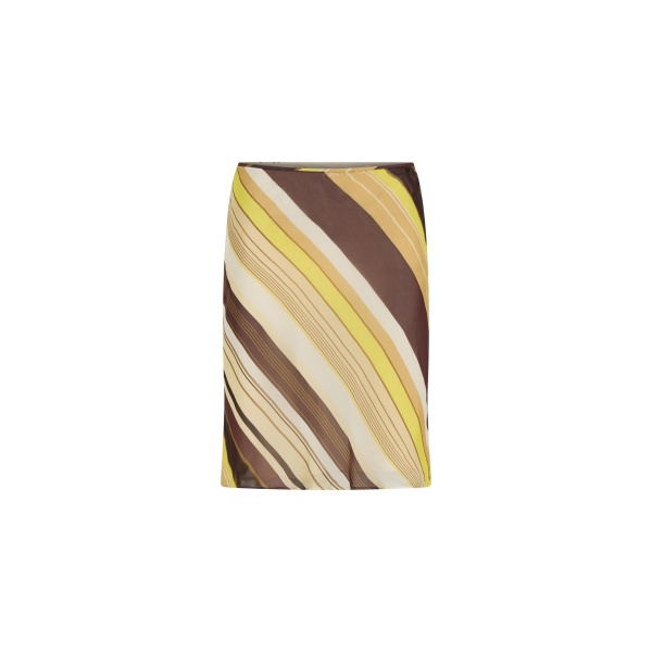 SIR the Label Vivia Skirt in Cafe Lemon Stripe | Midi Skirts | Luxury Shoes 