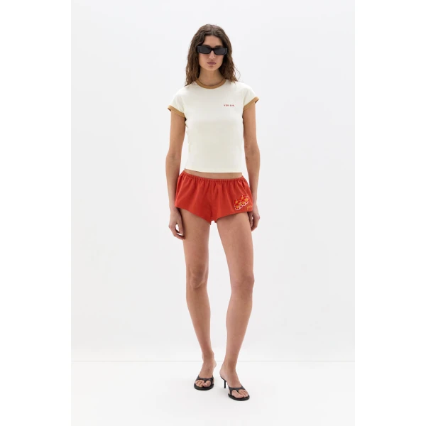 SIR the Label Yes SIR. Fitted Tee in Ivory Yellow | T-shirts | Luxury Shoes 