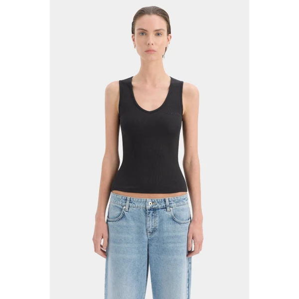 SIR the Label Yes SIR. Ribbed Tank in Black | Sleeveless | Luxury Shoes 