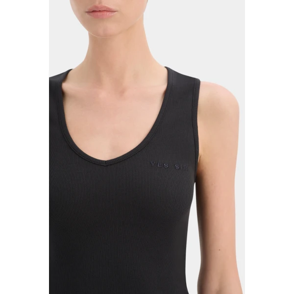 SIR the Label Yes SIR. Ribbed Tank in Black | Sleeveless | Luxury Shoes 