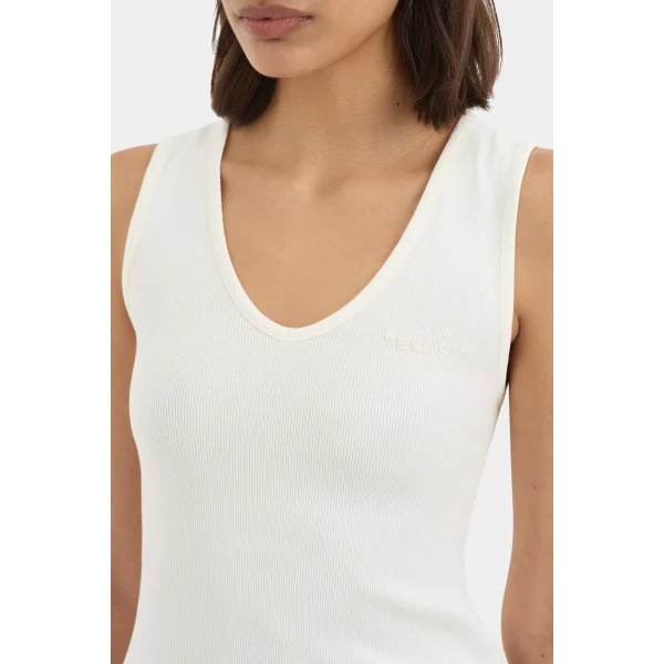 SIR the Label Yes SIR. Ribbed Tank in Ivory | Sleeveless | Luxury Shoes 