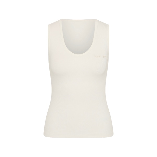 SIR the Label Yes SIR. Ribbed Tank in Ivory | Sleeveless | Luxury Shoes 