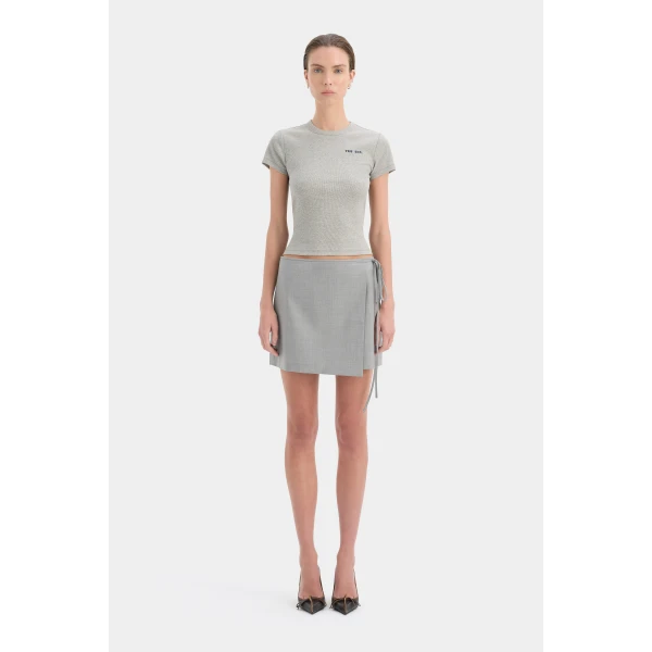 SIR the Label Yes SIR. Ribbed Tee in Grey Marle | T-shirts | Luxury Shoes 