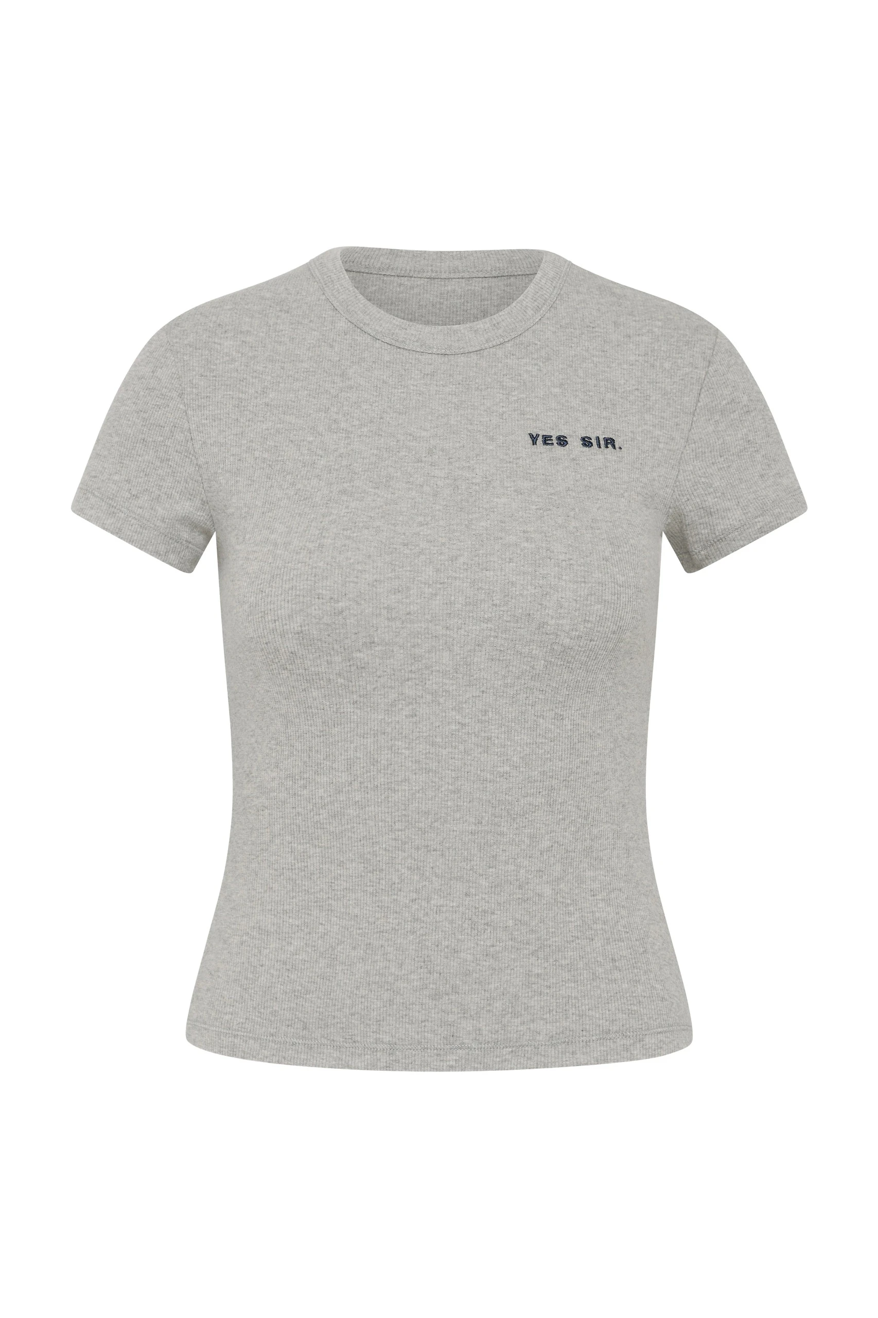 SIR the Label Yes SIR. Ribbed Tee in Grey Marle SIR the Label Yes SIR. Ribbed Tee in Grey Marle | T-shirts | Luxury Shoes