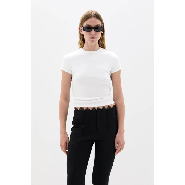 SIR the Label Yes SIR. Ribbed Tee in Ivory | T-shirts | Luxury Shoes 