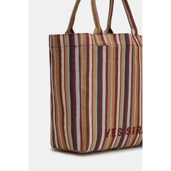 SIR the Label Yes SIR. Tote Bag in Terracotta Stripe | Totes & Top-Handle Bags | Luxury Shoes 