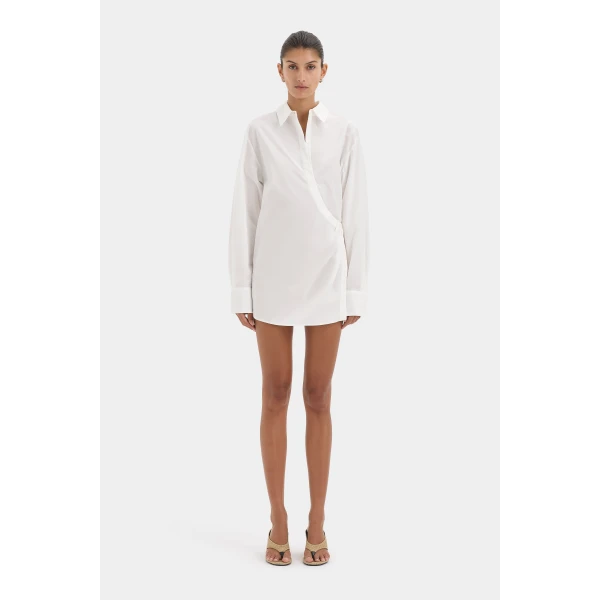 SIR the Label Zaria Shirt Dress in Ivory | Shirtdress | Luxury Shoes 