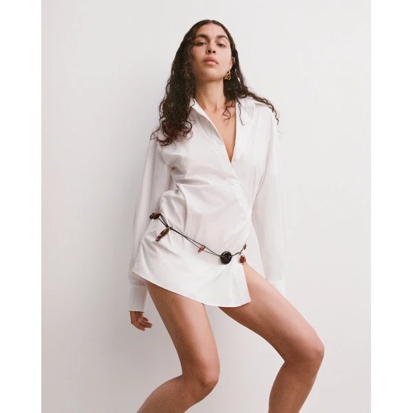 SIR the Label Zaria Shirt Dress in Ivory | Shirtdress | Luxury Shoes 