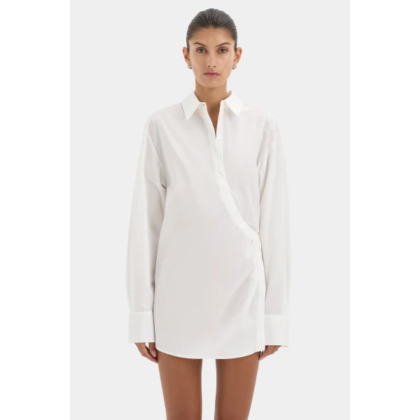 SIR the Label Zaria Shirt Dress in Ivory | Shirtdress | Luxury Shoes 