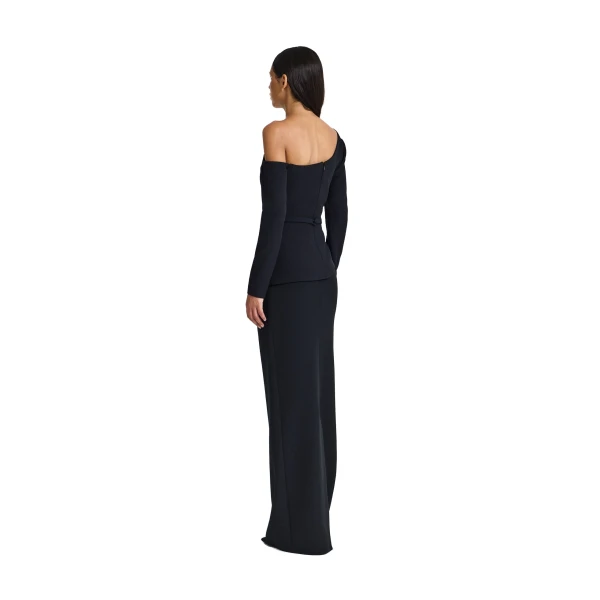 Safiyaa Aime Embroidered Top in Black | Tops | Luxury Shoes 